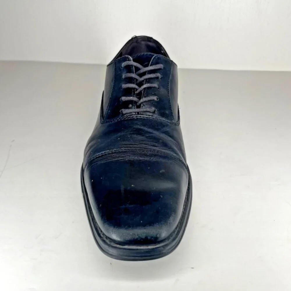 14th & Union Black Leather Cap Toe Oxfords Dark Academia Scholar Core Size 10M
